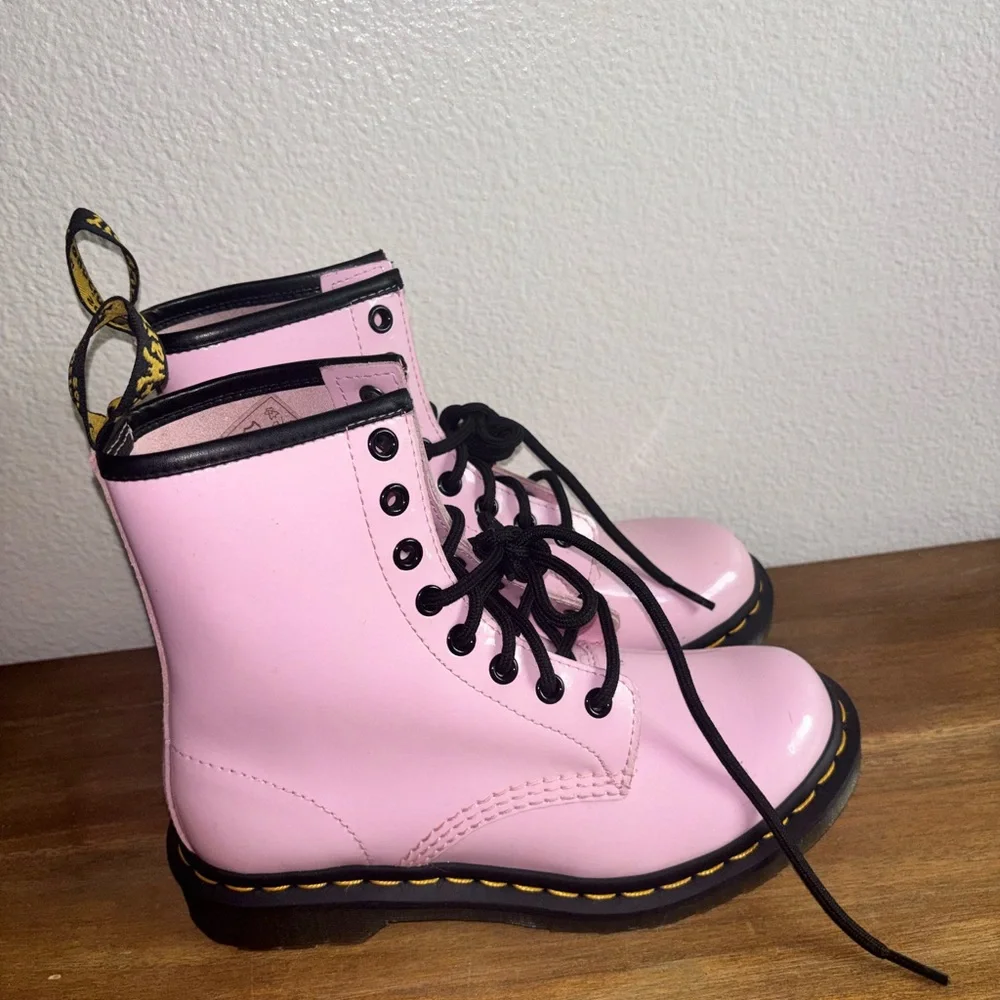 Dr. Martens Light Pink Combat Boots - Picture 3 of 6